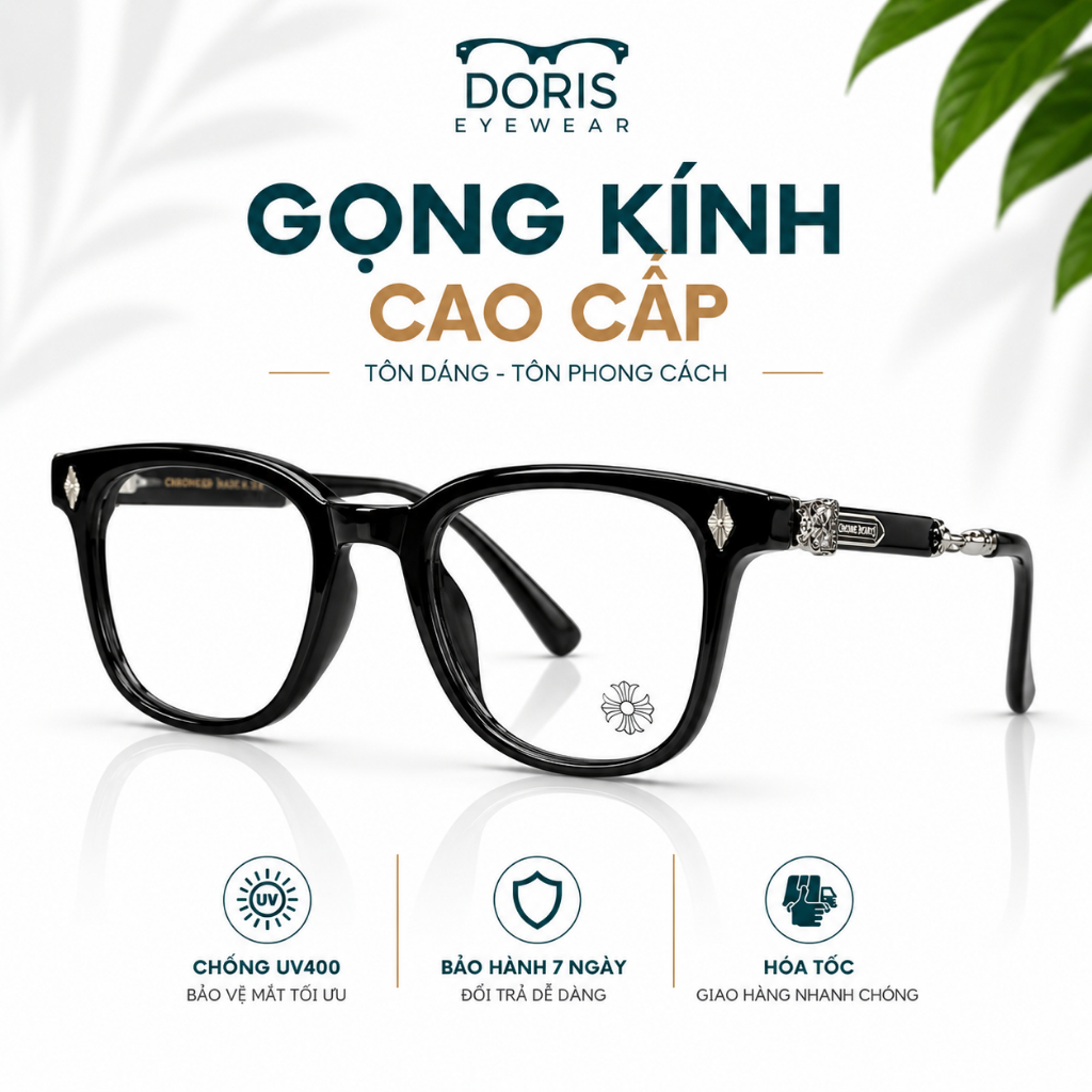 Gọng Kính Cận Nam Nữ CH 2272 Phiên Bản Cao Cấp Phối Kim Loại Sang Trọng Doris