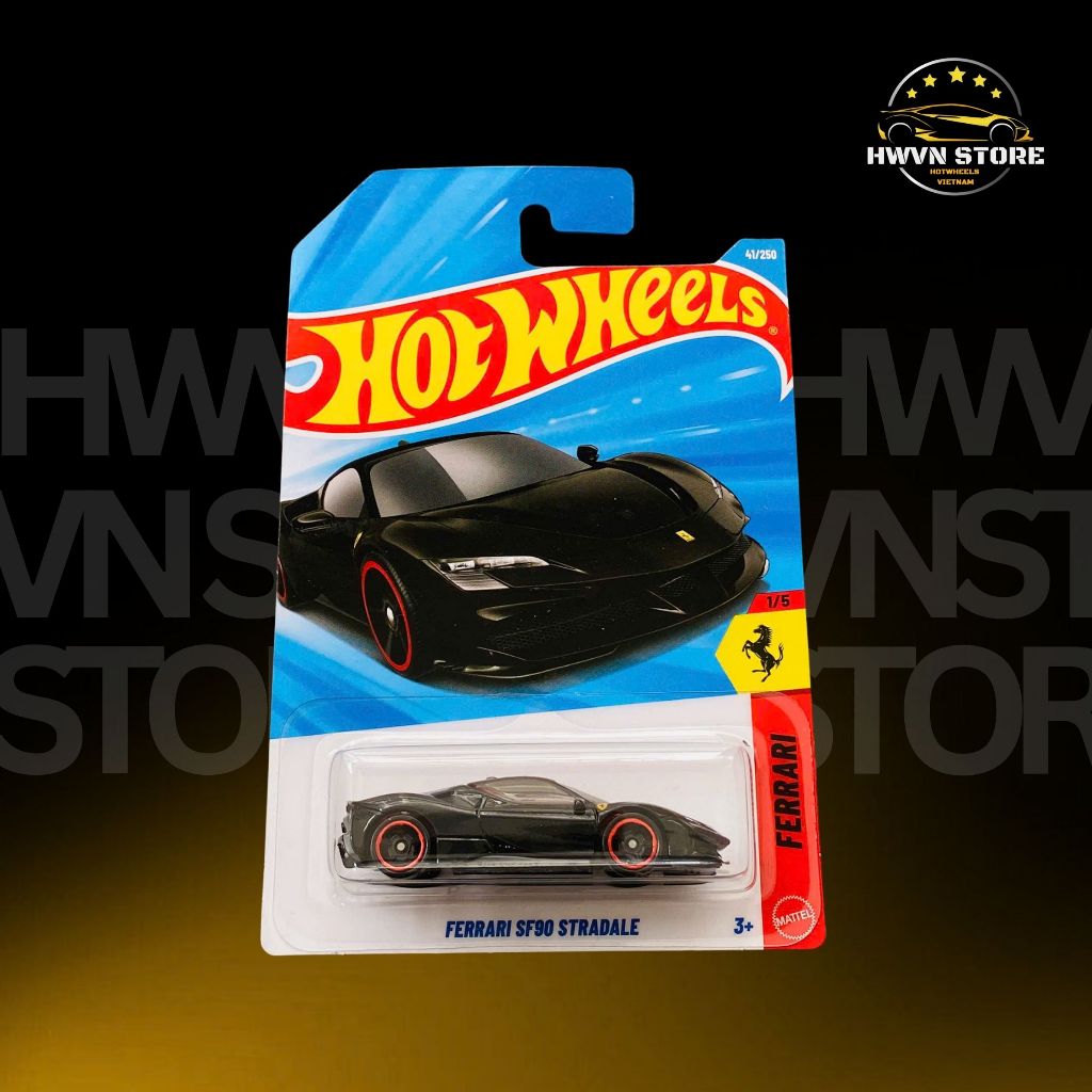 Miniverse - Xe mô hình Hotwheels Ferrari SF90 Stradale màu đen