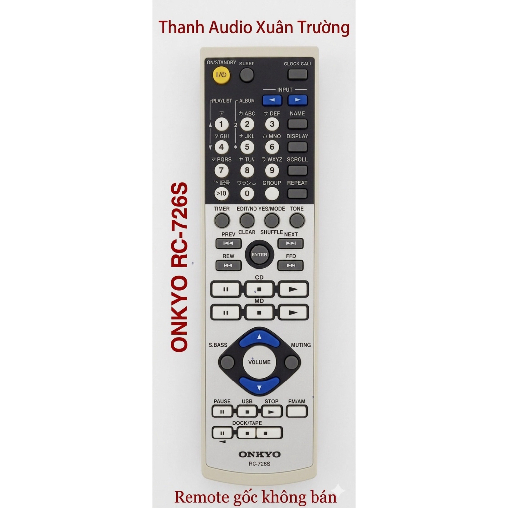 Khiển học lệnh ONKYO RC-726S cho ONKYO FR-N7EX, FR-N9EX, FR-N7XX, FR-N7NX, FR-N9NX/FR-N7X, FR-N9X/N7