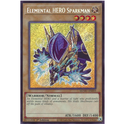 [Thẻ bài Yugioh TCG] Elemental HERO Sparkman - Secret Rare - MZMU-EN059