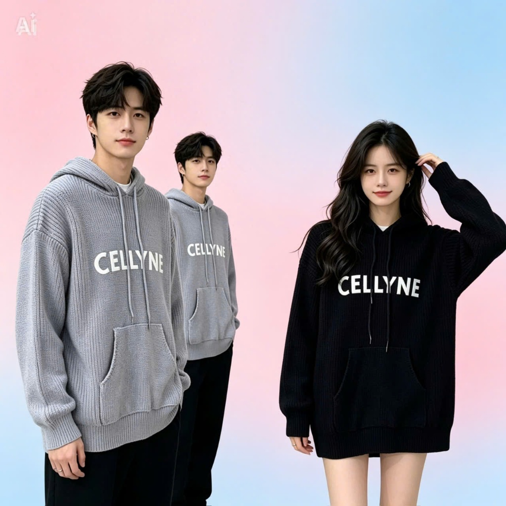 Áo Hoodie CEL LYNE KCloset Áo Len Dày Dặn Dáng Rộng Nam Nữ