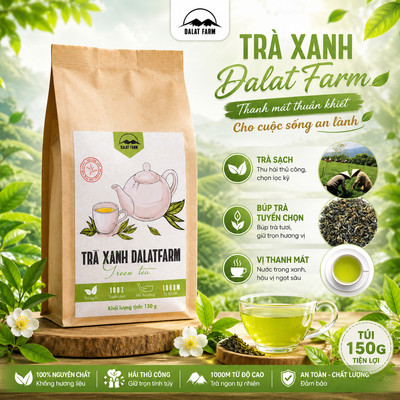 Trà Xanh DalatFarm - Túi 150g
