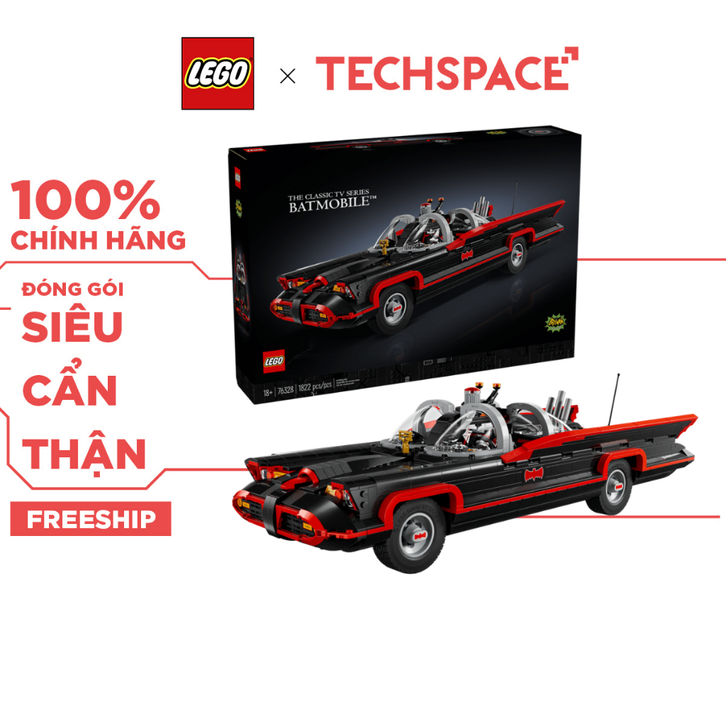 Bộ Mô Hình LEGO Batman Xe Batmobile Cổ Điển Thập Niên 1960 #76328