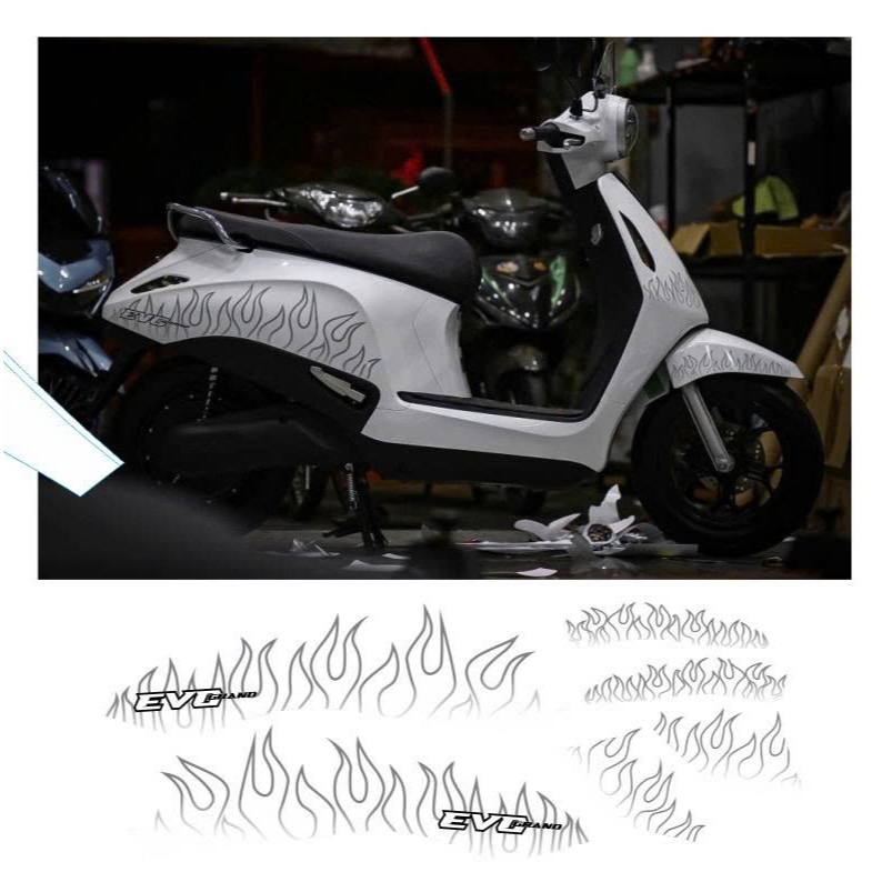 TEM EVO GRAN - EVO 200 MẪU THIẾT KẾ  TEM LỬA TRẮNG ĐEN CÁ TÍNH, TEM 3 LỚP CAO CẤP