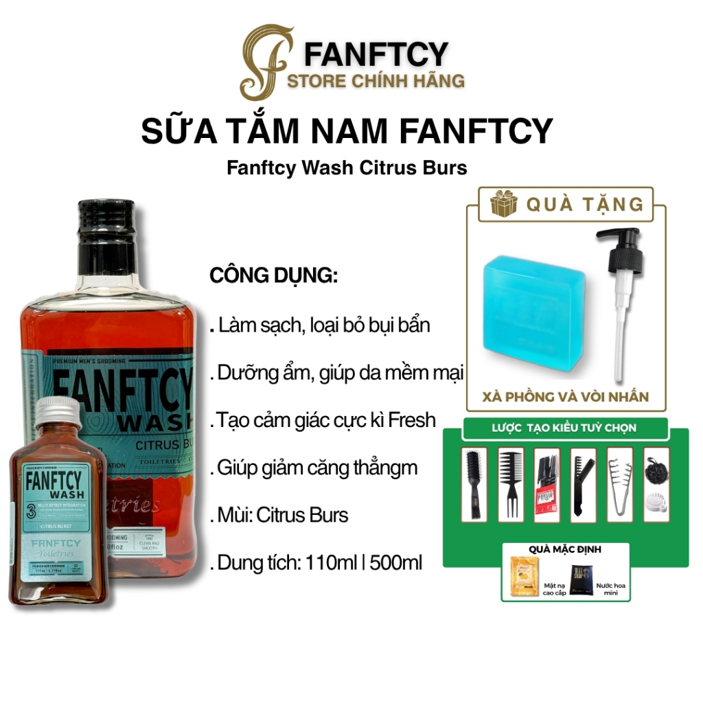 Sữa tắm nam Fanftcy Wash Citrus Burs 110ml | 500ml cao cấp chính hãng