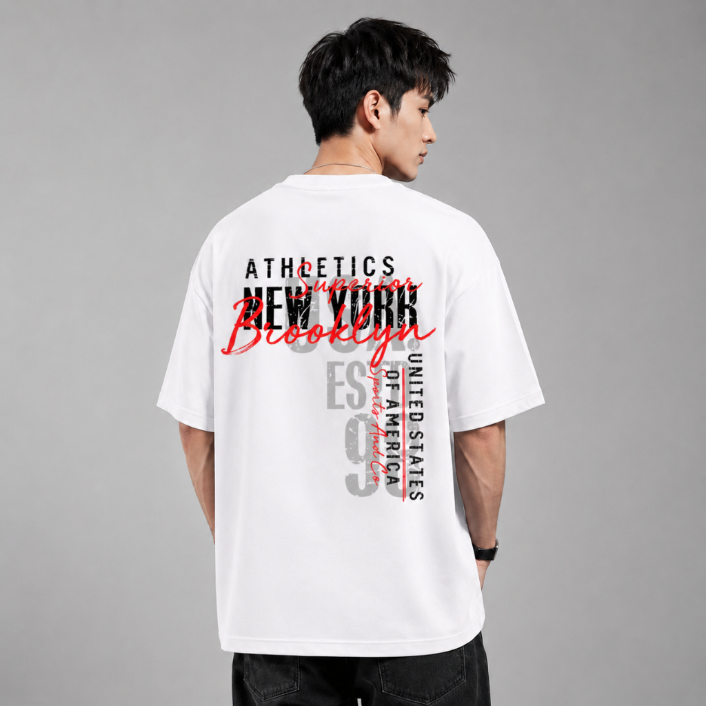 Áo thun nam nữ AURORIS NY Athletics oversize 100% cotton 250gsm cao cấp, áo phông unisex form rộng t