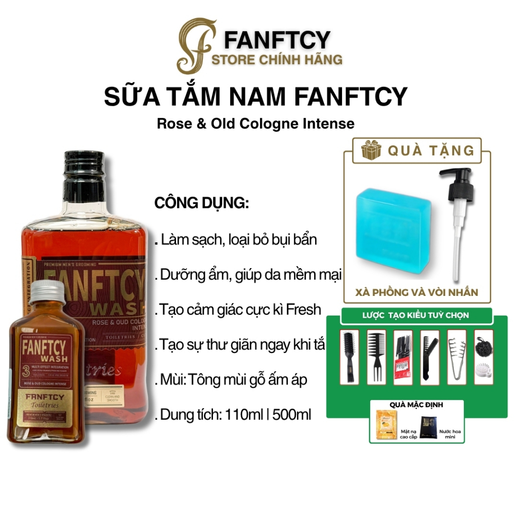 Sữa tắm Fanftcy Wash Rose & Oud Cologne Intense 110ml | 500ml cao cấp chính hãng