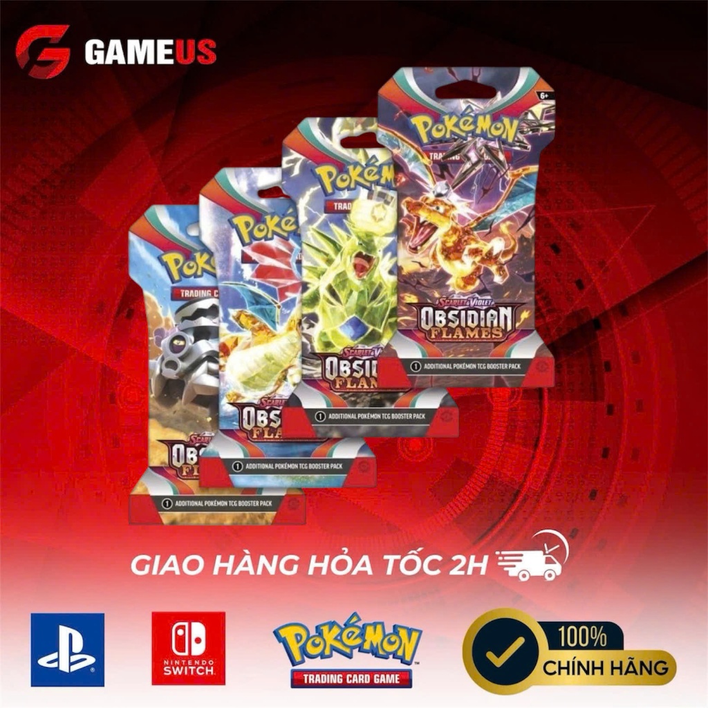 [Chính Hãng] Pokemon TCG Sleeved Booster Pack : Scarlet & Violet  Obsidian Flames