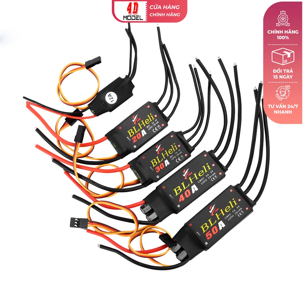 Bộ Điều Khiển Tốc Độ Điện Tử ESC  BLHeli Series 12A 20A 30A 40A 50A 60A 80A ESC Cho Drone FPV DIY