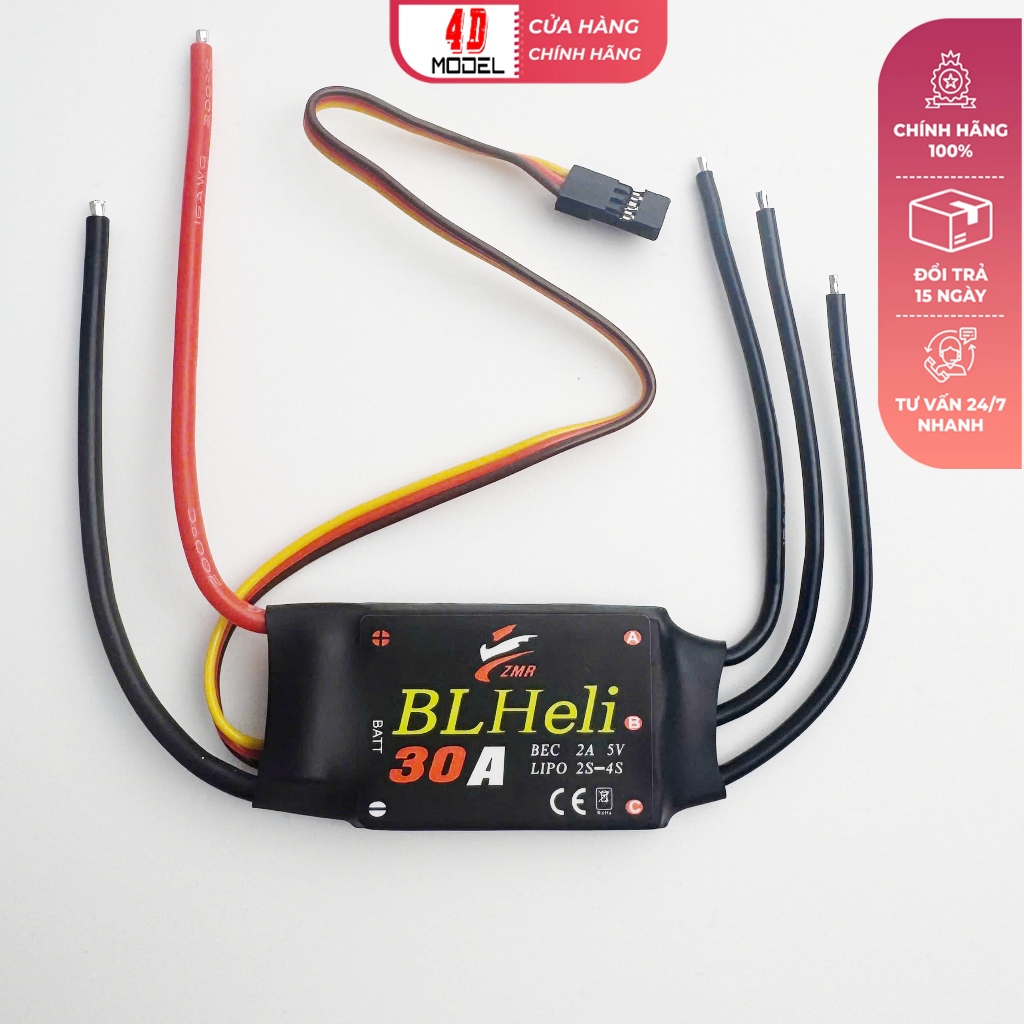 Bộ Điều Tốc Esc BLHeli 30A Có Sẵn UBEC 5V Dùng Chế Tạo Máy Bay Cánh Bằng, Drone, FPV - 4DMODEL