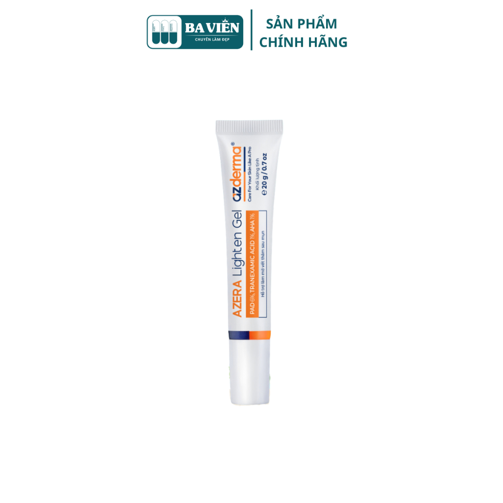 Azera Lighten Gel Azderma 20g - Gel làm sáng da & mờ thâm nhanh chóng