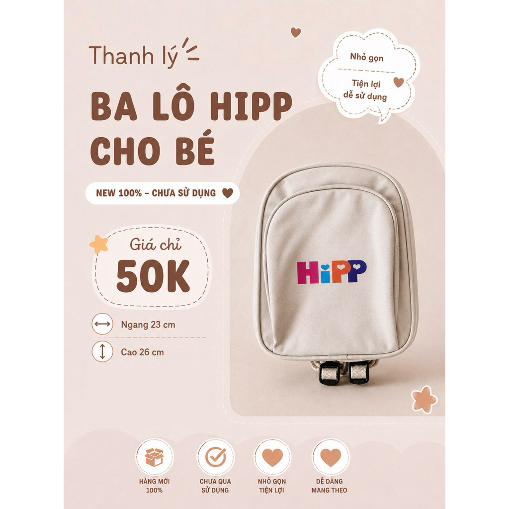 Túi Hipp, ba lô Hipp, giỏ Burine - thanh lý new 100%