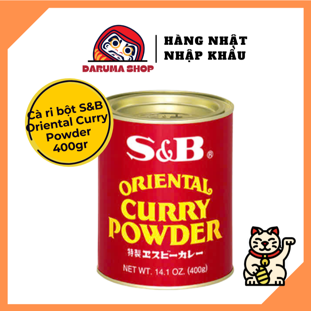 Cà Ri Bột Oriental Curry nhập khẩu Nhật Bản/ S&B Oriental Curry Powder/nấu cà ri chuẩn vị Nhật/400gr