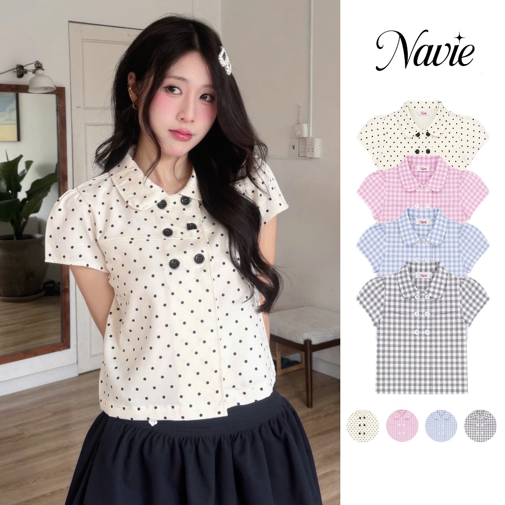 NAVIE - Áo baby doll 6 cúc thời trang nữ | BigBuy360 - bigbuy360.vn