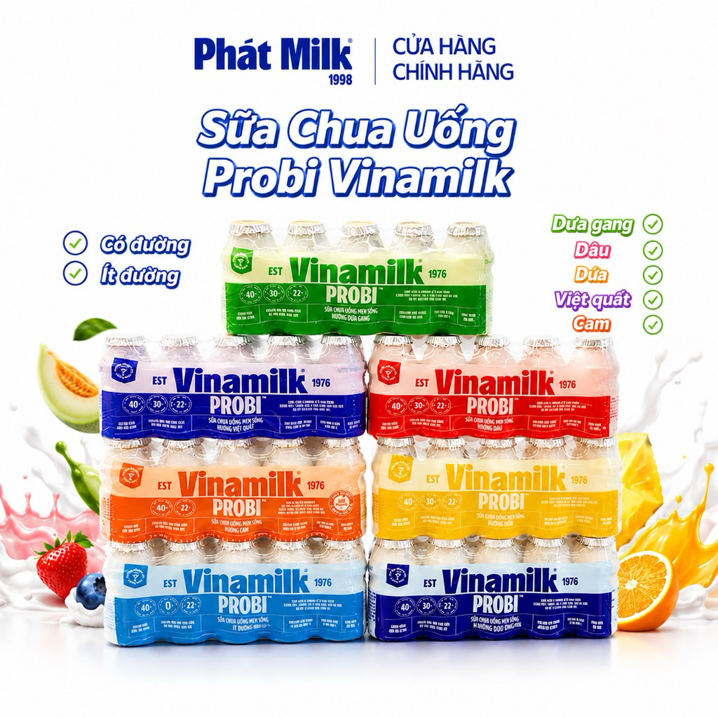 Thùng 50 Chai Sữa Chua Uống Probi Vinamilk Chai 65ml