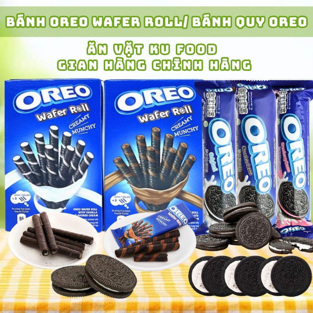 [COMBO 5 HỘP] Bánh Quế Oreo Wafer Roll 54g HSV - Bánh Quy nhân kem OREO 105G/62G - Bánh Oreo