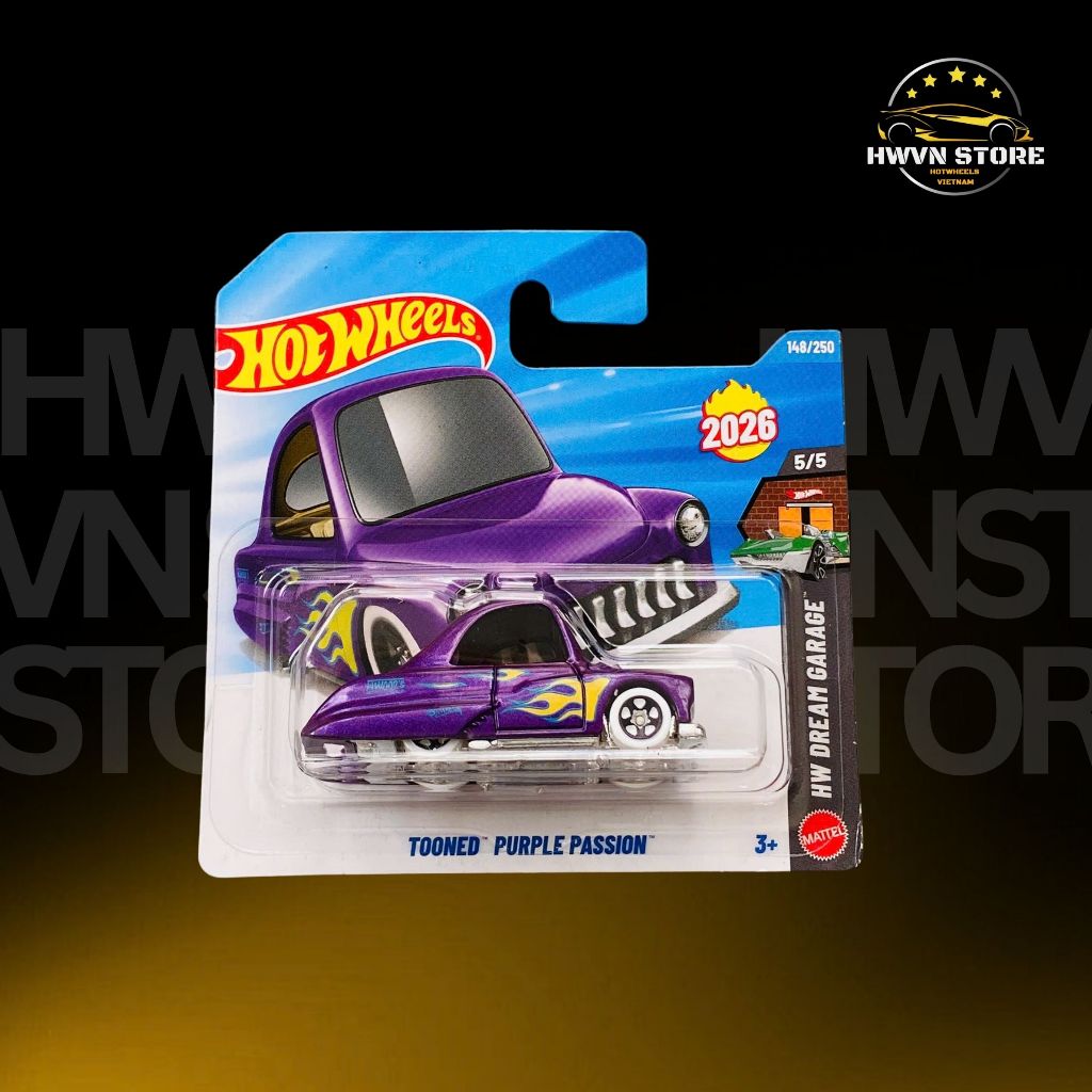 Xe mô hình Hotwheels Card Ngắn Tooned Purple Passion màu tím