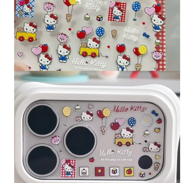 Sticker Hello Kitty Bong Bóng – Decal Decor Cụm Camera iPhone & Ốp Lưng – SANDWICHPHUKIENXINH