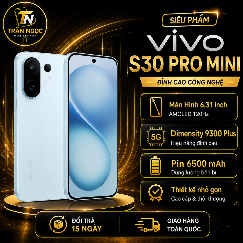 Điện thoại Vivo S30 Pro mini LikeNew ( Dimensity 9300 plus,12/256GB, Pin 6500mAh) Body.