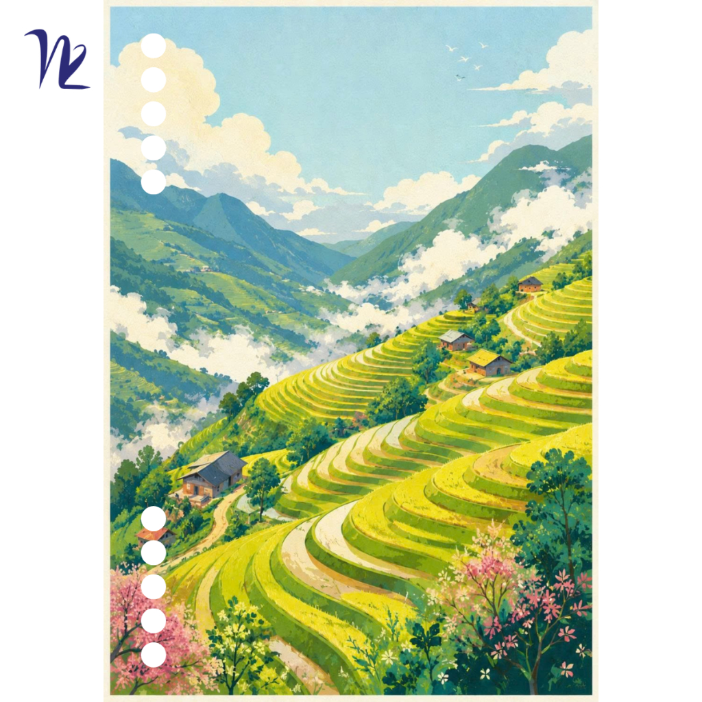 Bìa rời thay thế A5 Sổ Tay Nét Việt – Nét Tranh – Giấy Ivory 300gsm – BT006