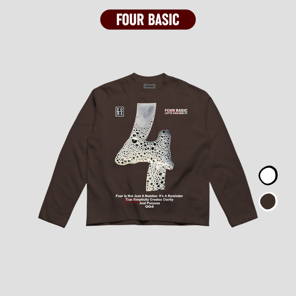 Áo Thun Tay Dài 4 Basic Long Boxy nam nữ thoáng Cotton 280gsm dày dặn Four Basic chính hãng FL193