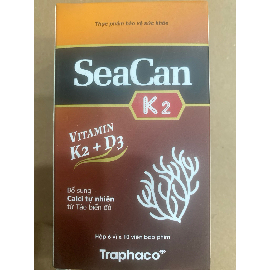 seacan k2 vitamin k2 + d3 Bổ sung canxi, phòng ngừa lão hóa xương ở người lớn và còi xương chậm phát