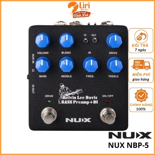 Pedal Guitar Nux MLD Bass Preamp + DI NBP-5 - Melvin Lee Davis Signature Bass Preamp + DI - Liri Mus