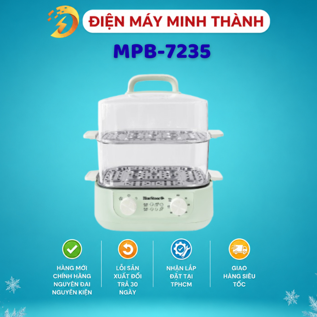 Nồi Lẩu Hấp Điện Đa Năng BlueStone MPB-7235 15 Lít 1500W HÀNG CHÍNH HÃNG