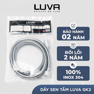 Dây Sen Tắm Nóng Lạnh LUVA GK2, Inox 304 Dài 1,5m, Đổi Lỗi 2 Năm, Ti Đồng, Tán Đồng, Chống Xoắn 360