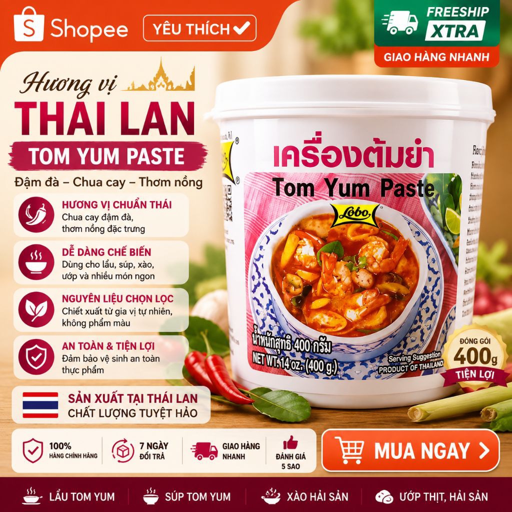 Gia Vị Lẩu Thái Hủ Lobo Tom Yum Paste 1 hủ 400g