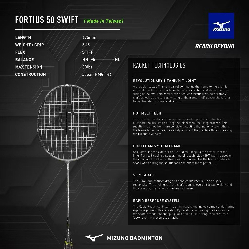 Vợt Cầu Lông Mizuno Fortius 50 Spirit