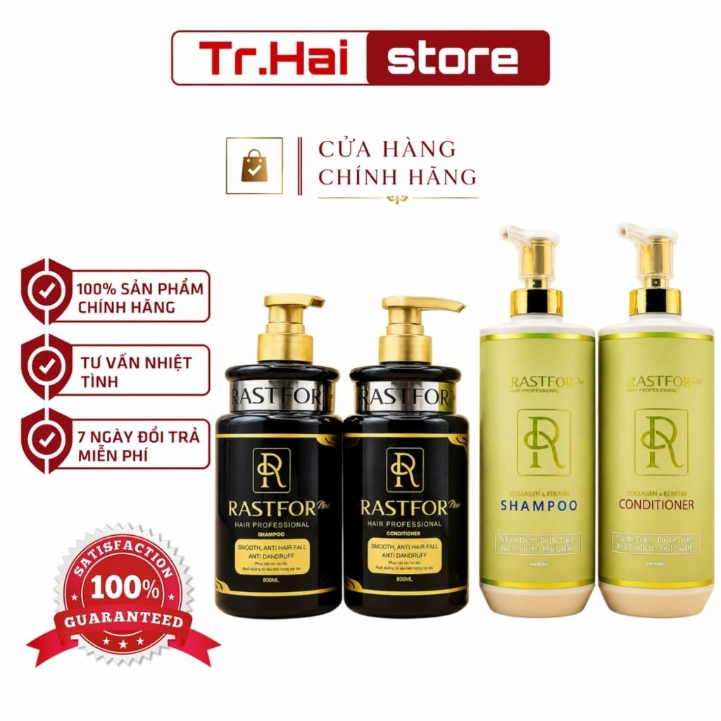 (Hàng Cty) cặp dầu gội RASTFOR siêu mượt ngăn tóc gãy rụng kích thích mọc tóc
