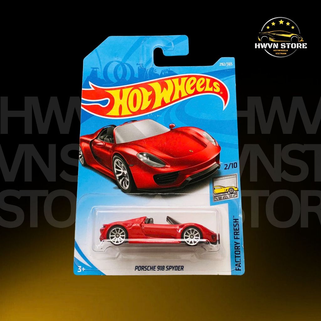 Xe mô hình Hotwheels Porsche 918 Spyder màu đỏ