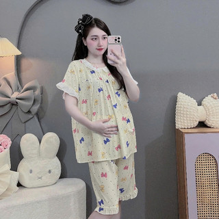(Có size 100kg)Bộ đồ bầu và sau sinh chất lanh lụa nhẹ,mát