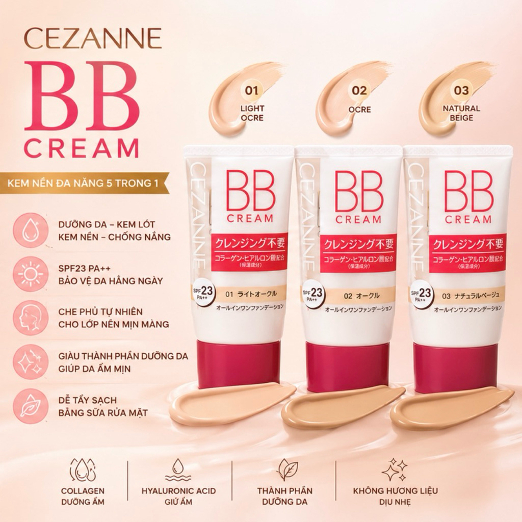 [Nội địa Nhật] Kem nền BB Cream CEZANNE SPF23 PA++ 40G