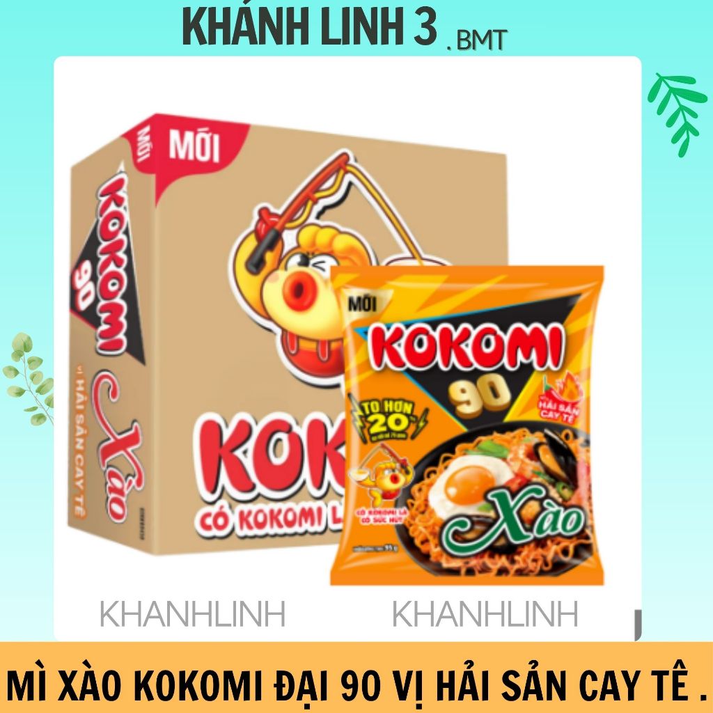 Thùng mì Kokomi Đại Xào 90 vị Hải sản cay tê 30gói x95g.
