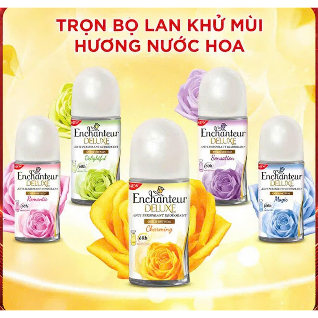 [ENCHANTEUR] Lăn khử mùi Enchanteur hương nước hoa 50ml - Khử mùi thơm lâu - Dung tích tiết kiệm