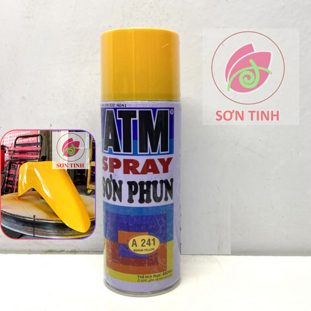 Sơn xịt phun ATM màu vàng nghệ MEDIUM YELLOW A241