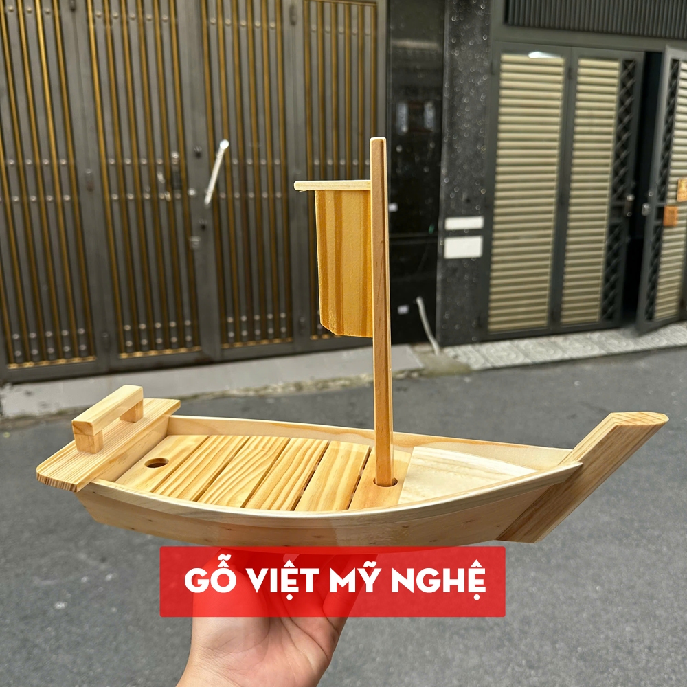 Khay thuyền gỗ sushi - khay thuyền gỗ sashimi - khay gỗ chuyên dụng dành cho quán ăn nhà hàng Nhật -