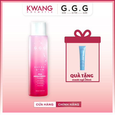 Nước hoa hồng G.G.G Wonder Glow PHA Brightening Toner peel da dịu nhẹ sáng da 150ml
