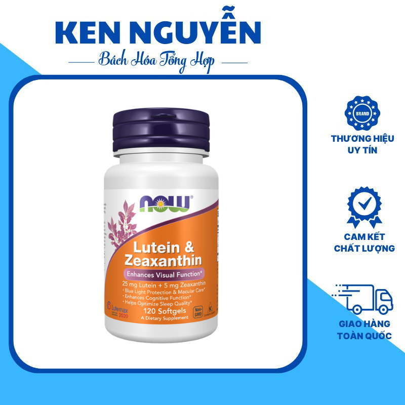 NOW Lutein & Zeaxanthin 25mg/5mg Hỗ Trợ Sức Khỏe Đôi Mắt, Bổ Sung Lutein Và Zeaxanthin Tăng Thị Lực
