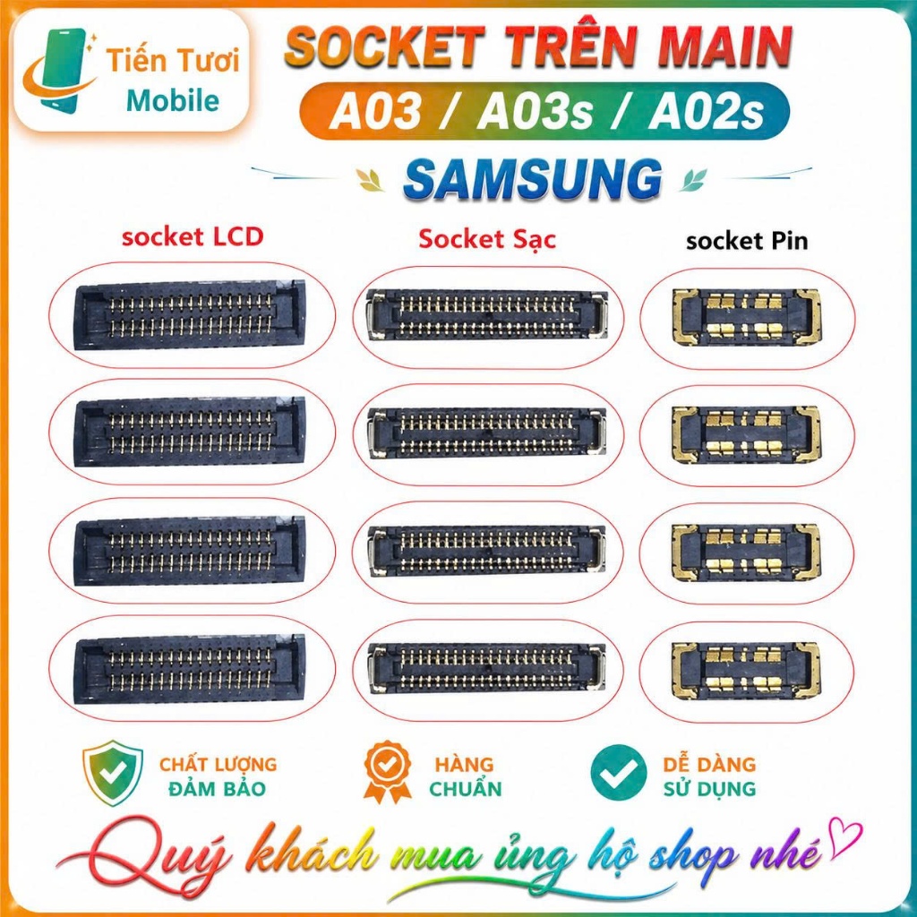 Socket LCD trên main dùng cho Samsung A03, A03S và A02s