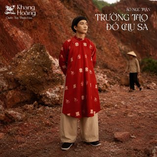 《TRƯỜNG THỌ — CHU SA》Áo ngũ thân GẤM TAFTA IN TRƯỜNG THỌ - KHANG HOÀNG. Ngũ Thân Truyền Thống