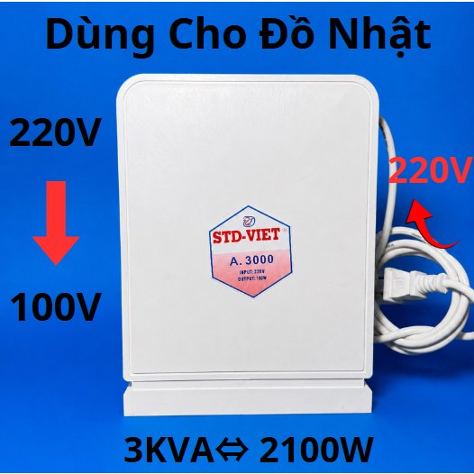 Đổi nguồn từ 220V sang 100V .Máy Biến Áp 220v sang  100V cho thiết bị nội Địa Nhật