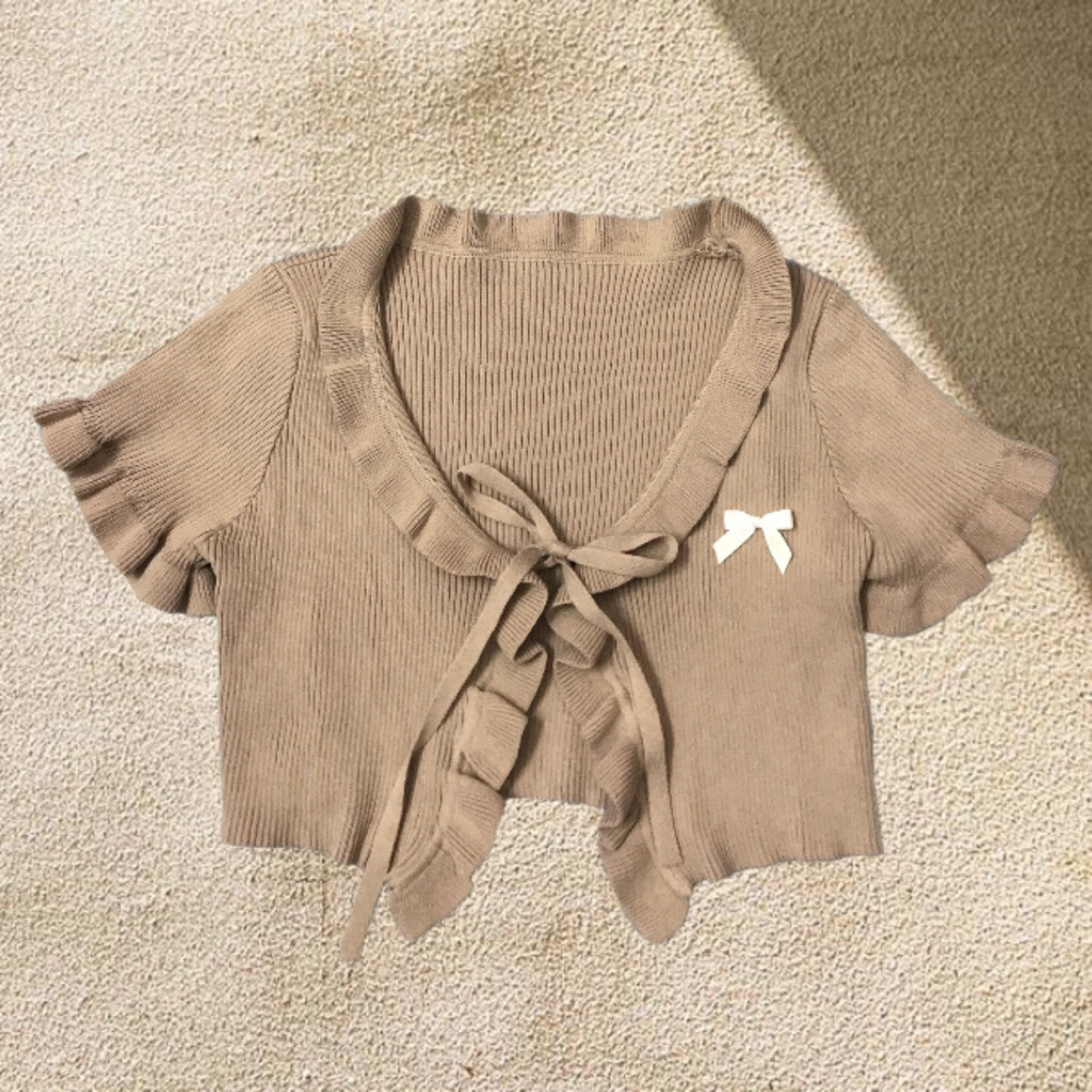 Áo khoác bolero croptop ngắn tay phối 2 dây jsk lolita (pass)