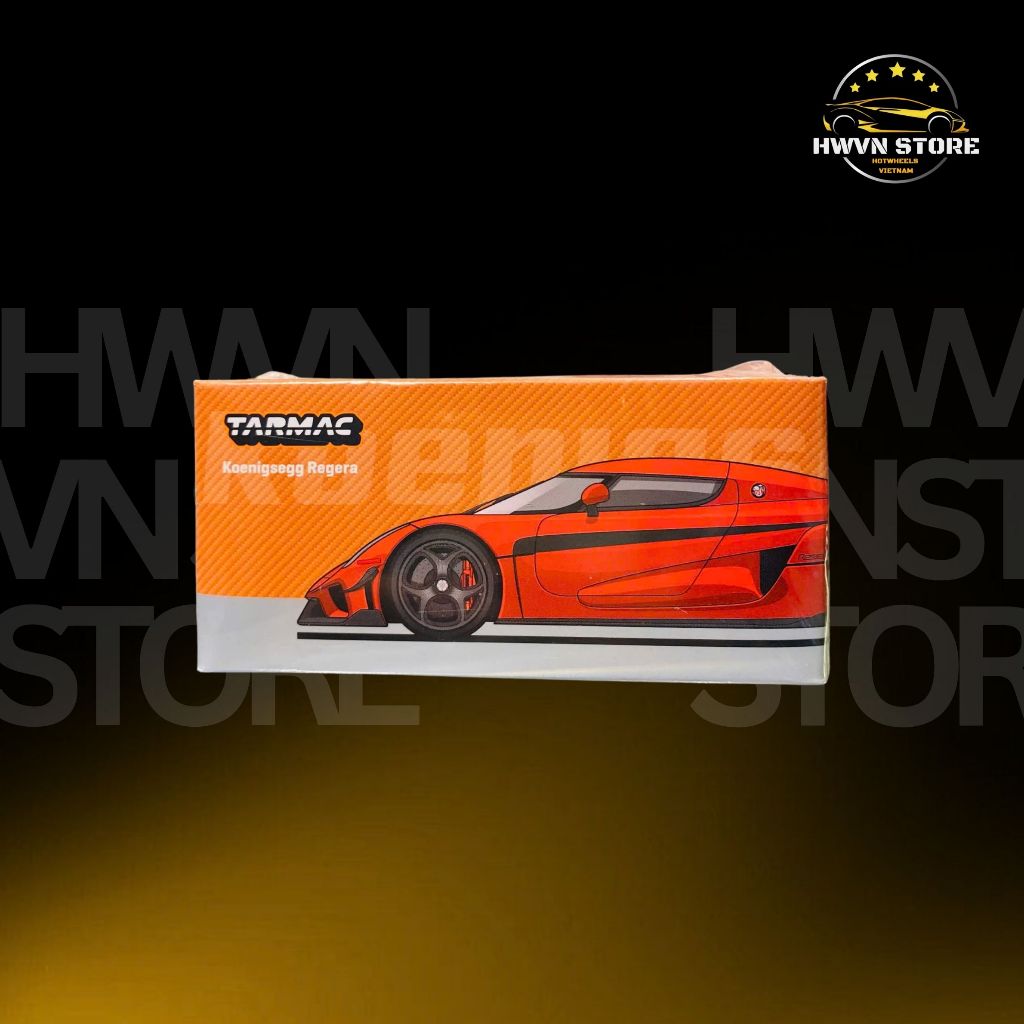 Xe mô hình Tarmac Works Koenigsegg Regera Orange Metallic / Black Stripes T64G-TL017-OR màu cam