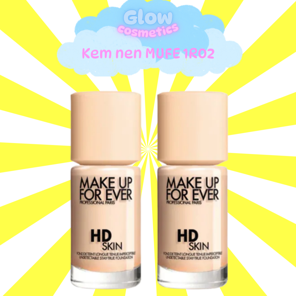 [1R02] Kem Nền Make Up For Ever HD Skin Foundation Tone 1R02 Cool Alabaster - Glow.Cosmetics