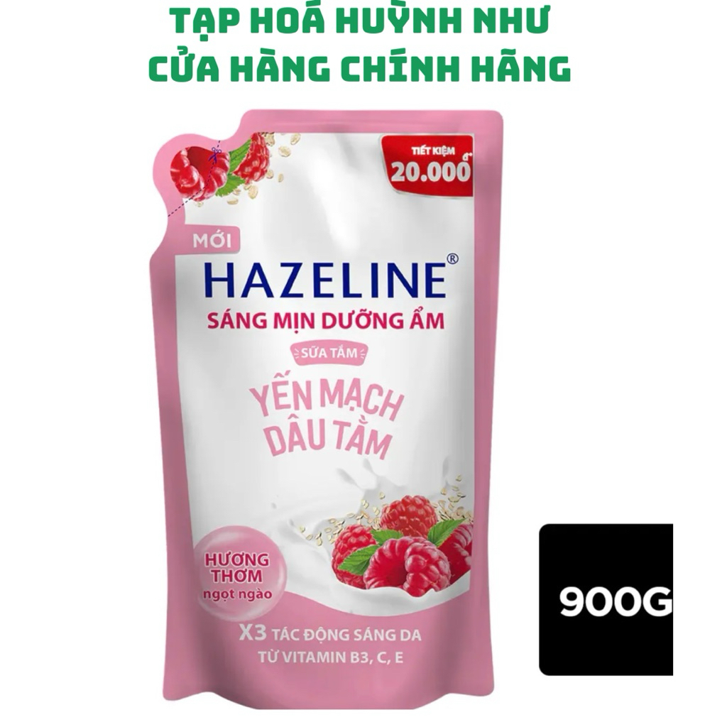[CHÍNH HÃNG]<Túi 900g>Sữa tắm Hazeline yến mạch dâu tằm…