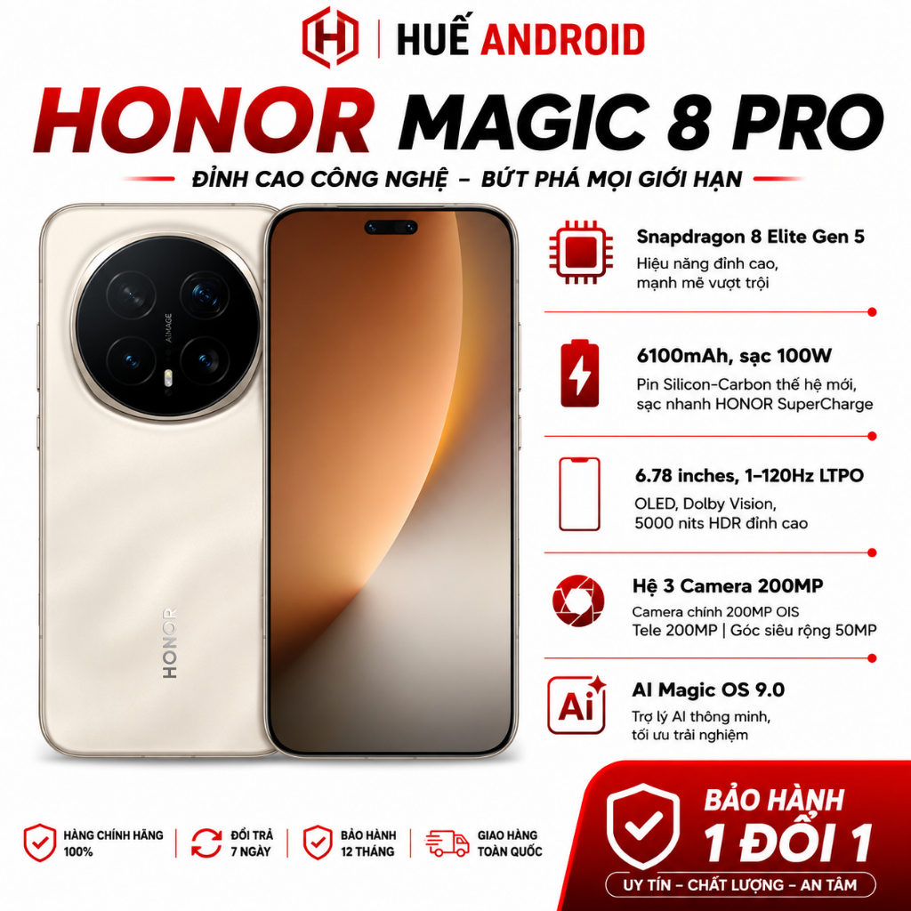 Điện thoại Honor Magic8 Pro (Snapdragon 8 Elite Gen 5) LG Phone Fullbox 99%