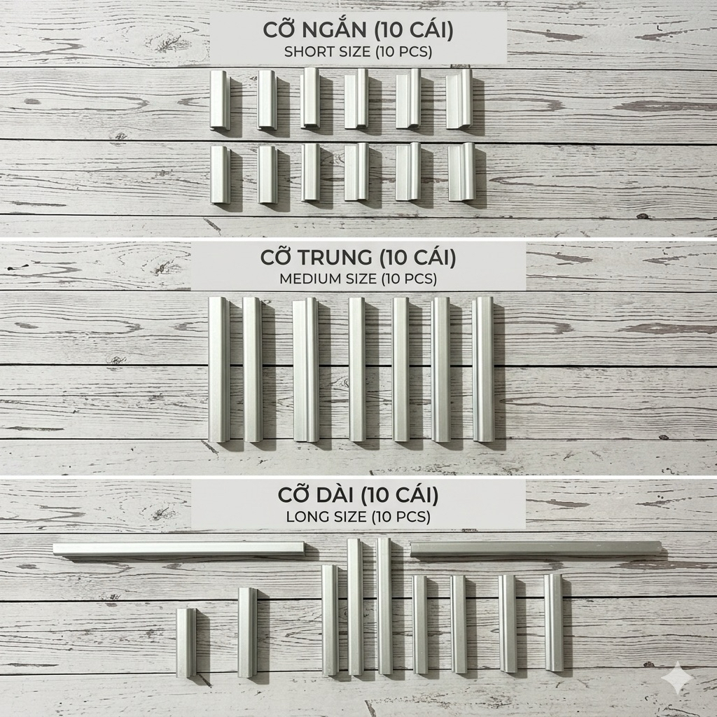 10 Tay Nắm PE , Tay Nắm Nhôm Đúc , Tay Nắm Tủ ( 8cm - 10cm - 15cm )